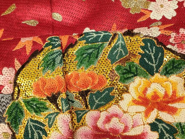 平和屋本店●中国三大刺繍 相良刺繍 手刺繍 絽刺し 区限刺繍 色打掛 仮絵羽 和装 婚礼 結婚式 花嫁 神社挙式 駒刺繍 金銀糸 AABK8394fw