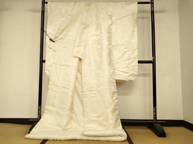 平和屋本店●白打掛 白無垢 和装 婚礼 結婚式 花嫁 神社挙式 飛鶴松風景地紋 逸品 AABK8399fw