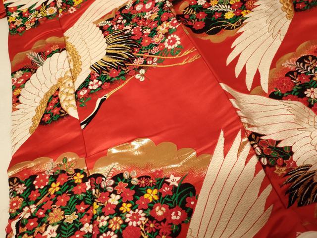 平和屋本店●色打掛 和装 婚礼 結婚式 花嫁 神社挙式 唐織 飛鶴草花雲取り文 金銀糸 逸品 AABK8410fw