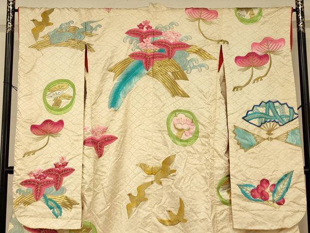 平和屋本店●色打掛 和装 婚礼 結婚式 花嫁 神社挙式 総刺繍 花鳥渡り舟文 金銀糸 逸品 AABK8414fw