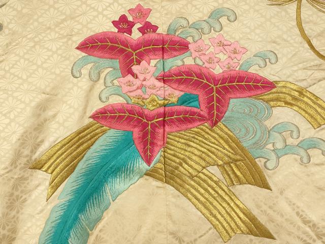 平和屋本店●色打掛 和装 婚礼 結婚式 花嫁 神社挙式 総刺繍 花鳥渡り舟文 金銀糸 逸品 AABK8414fw