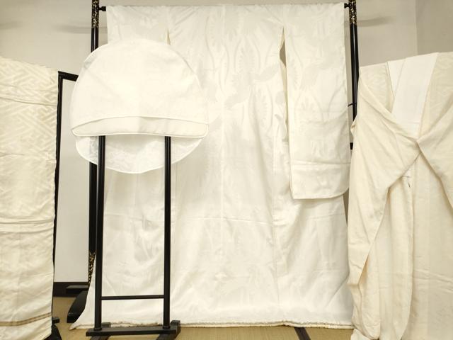 平和屋本店●掛下・長襦袢・袋帯・綿帽子セット 打掛 和装 婚礼 花嫁 結婚式 神社挙式 立涌飛鶴地紋 AABK8417fw