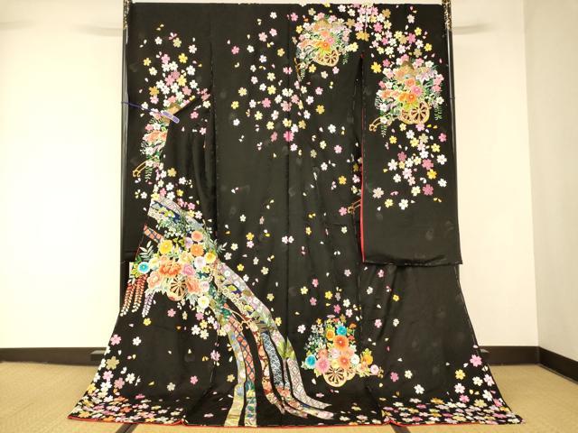 平和屋本店●中国三大刺繍 相良刺繍 お引きずり・お引き摺り・引き振袖 仮絵羽 和装 結婚式 舞妓 芸妓 芸者 衣装 駒刺繍 逸品 AABK8419fw