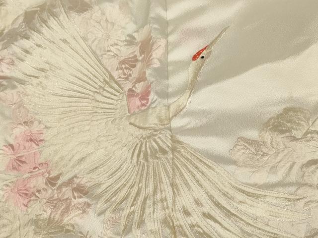 平和屋本店●白打掛 白無垢 和装 婚礼 結婚式 花嫁 神社挙式 刺繍 飛鶴草花文 ラインストーン 逸品 AABK8426fw