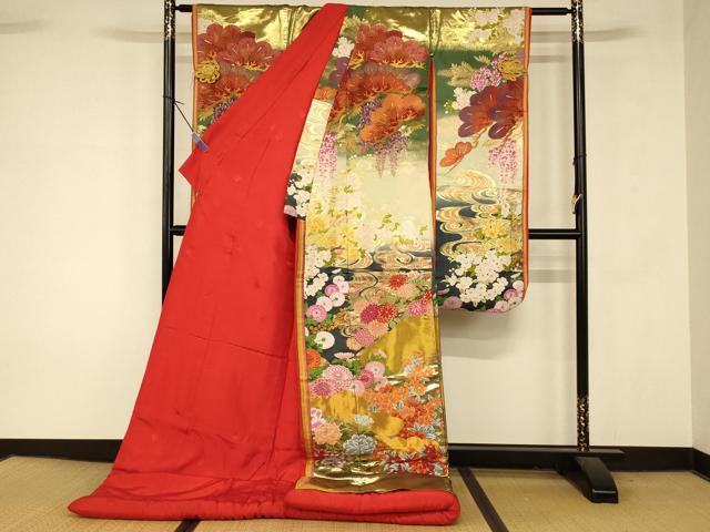 平和屋本店●YUKI TORII 鳥居ユキ 色打掛 和装 婚礼 結婚式 花嫁 神社挙式 唐織 花光琳水 暈し染め 金糸 逸品 AABK8429fw