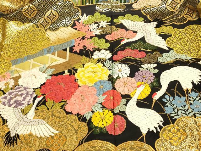 平和屋本店●色打掛 和装 婚礼 結婚式 花嫁 神社挙式 唐織 鴛鴦草花雲取り文 鶴 金糸 逸品 AABK8436fw