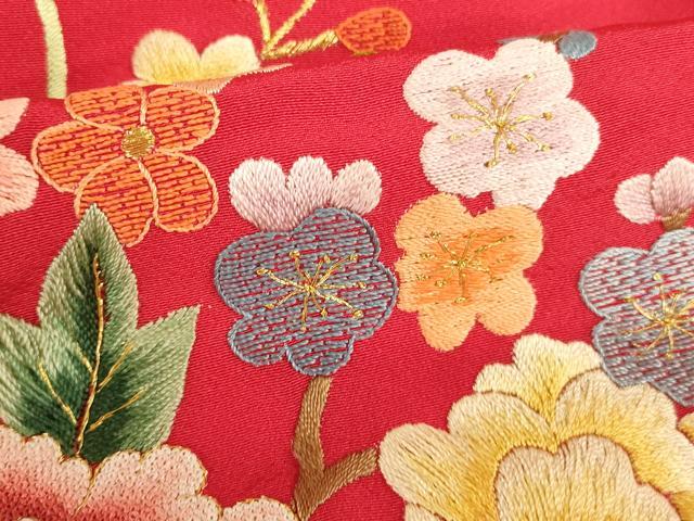 平和屋本店●中国三大刺繍 相良刺繍 スワトウ刺繍 汕頭刺繍 お引きずり・お引き摺り・引き振袖 舞妓 芸妓 芸者 金銀糸 逸品 AABK8455fw