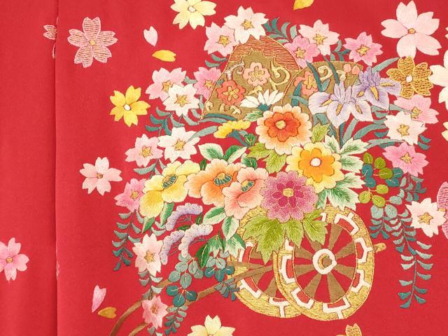 平和屋本店●中国三大刺繍 相良刺繍 お引きずり・お引き摺り・引き振袖 仮絵羽 和装 結婚式 舞妓 芸妓 芸者 衣装 金銀糸 逸品 AABK8457fw