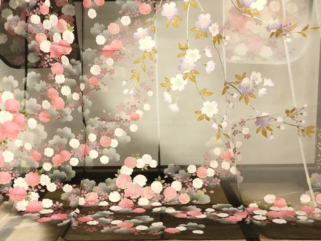 平和屋本店●夏物 お引きずり・お引き摺り・引き振袖 和装 結婚式 舞妓 芸妓 芸者 衣装 オーガンジー 枝垂れ桜文 金彩 逸品 AABK8465fw