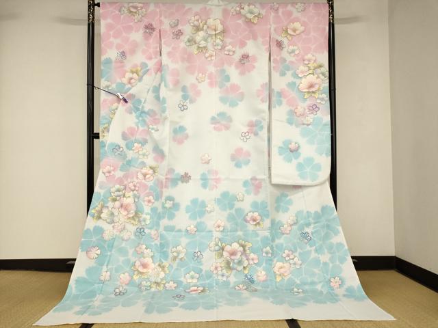 平和屋本店●お引きずり・お引き摺り・引き振袖 和装 結婚式 舞妓 芸妓 芸者 衣装 オーガンジー 舞花文 ラインストーン 金彩 AABK8466fw