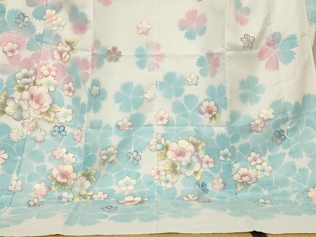 平和屋本店●お引きずり・お引き摺り・引き振袖 和装 結婚式 舞妓 芸妓 芸者 衣装 オーガンジー 舞花文 ラインストーン 金彩 AABK8466fw