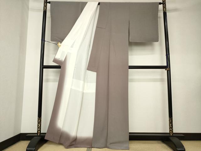 平和屋着物●上質な色無地 木目地紋 正絹 逸品 未使用 AABK8482ck