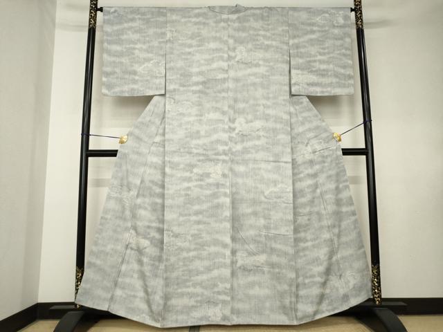 平和屋着物●結城紬 100亀甲 雲重ね文 飛び亀甲柄 正絹 逸品 AABK8492ck
