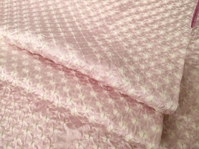 平和屋着物●上質な小紋 総絞り 唐草文 正絹 逸品 AABK8496ck