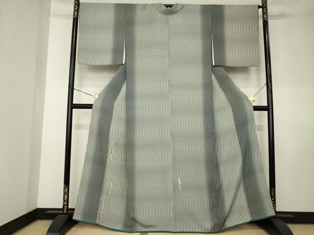 平和屋着物●訪問着 刺繍 流水文 背抜き仕立て 正絹 逸品 AABK8504ck