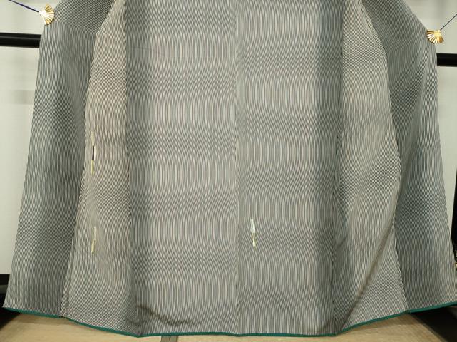 平和屋着物●訪問着 刺繍 流水文 背抜き仕立て 正絹 逸品 AABK8504ck