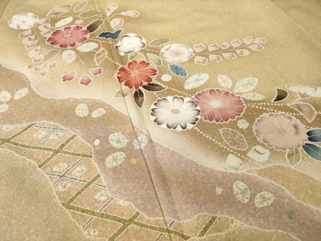 平和屋着物●訪問着 辻が花 草花文 金彩 正絹 逸品 AABK8507ck