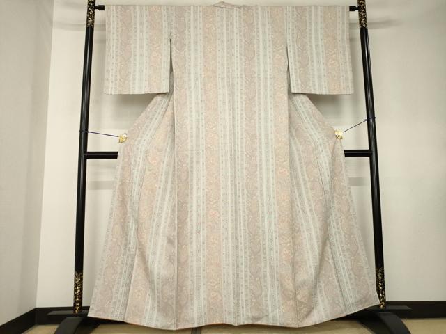 平和屋着物●上質な小紋 更紗花文 正絹 逸品 AABK8512ck