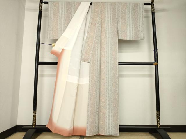 平和屋着物●上質な小紋 更紗花文 正絹 逸品 AABK8512ck