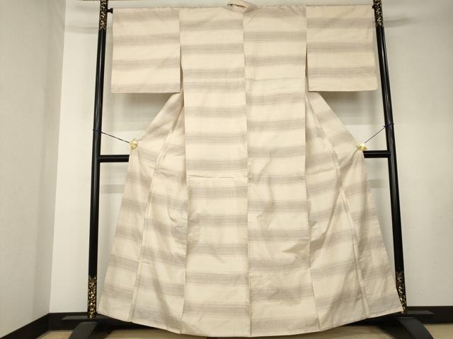 平和屋着物●本場大島紬 150亀甲 横段文 正絹 逸品 AABK8516ck