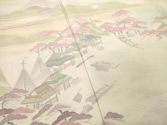 平和屋着物●名門・上野家 上野街子 清染居 色留袖 風景文 暈し染め 正絹 逸品 AABK8524ck