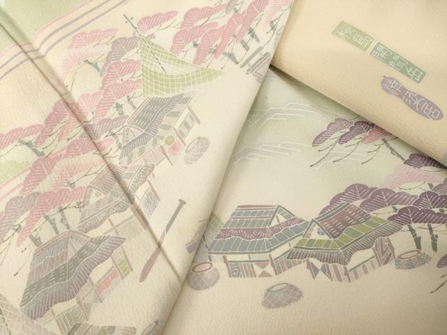 平和屋着物●名門・上野家 上野街子 清染居 色留袖 風景文 暈し染め 正絹 逸品 AABK8524ck