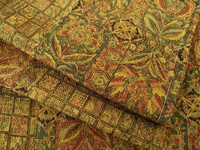 平和屋着物●上質な小紋 更紗花文 正絹 逸品 AABK8526ck