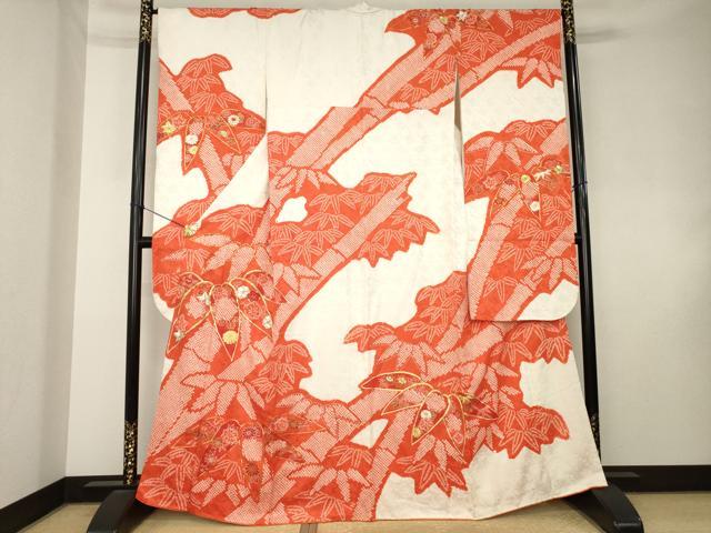 平和屋着物●豪華振袖 総絞り 駒刺繍 吉祥松文 正絹 逸品 AABK8530ck