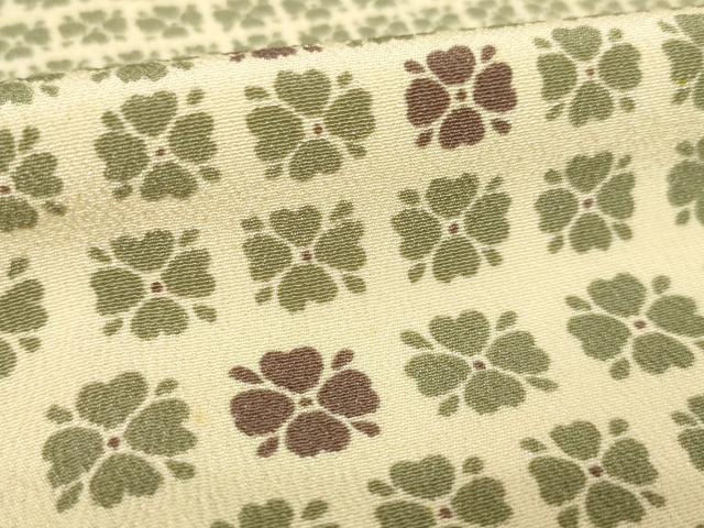 平和屋着物●上質な小紋 横段花文 正絹 逸品 AABK8534ck
