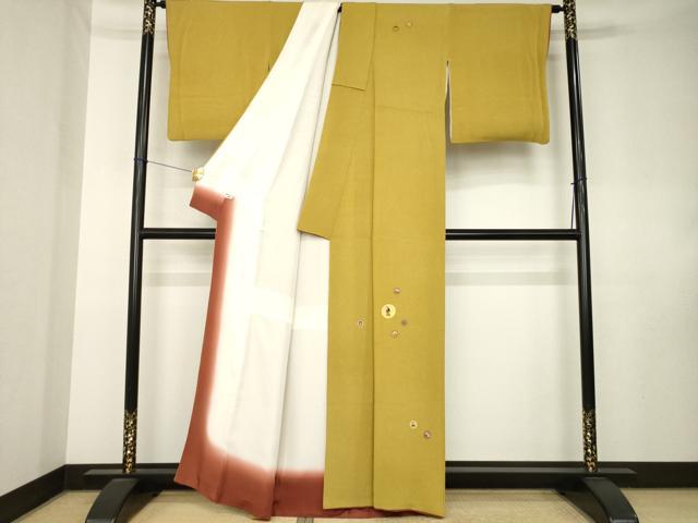 平和屋着物●訪問着 総刺繍 女人丸文 金糸 鬼しぼ縮緬 正絹 逸品 AABK8536ck