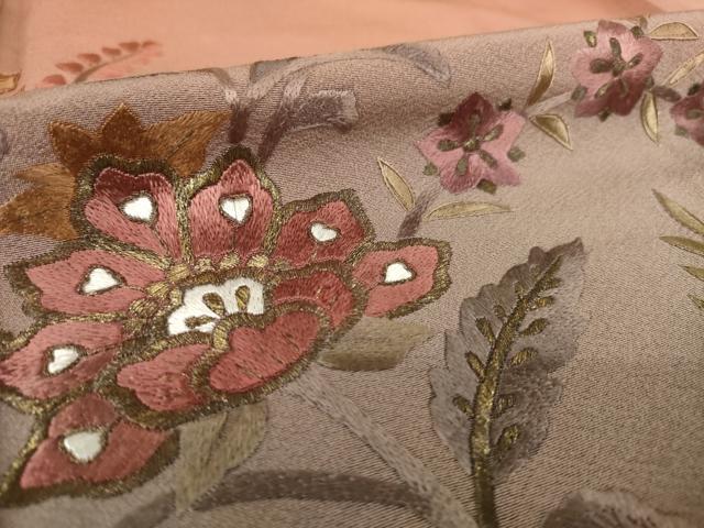 平和屋着物●訪問着 総刺繍 奏斗刺繍 更紗花文 暈し染め 正絹 逸品 AABK8541ck