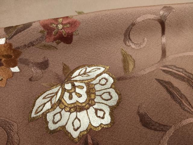 平和屋着物●訪問着 総刺繍 奏斗刺繍 更紗花文 暈し染め 正絹 逸品 AABK8541ck