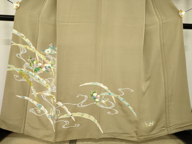 平和屋着物●訪問着 流水花文 金彩 正絹 逸品 AABK8542ck
