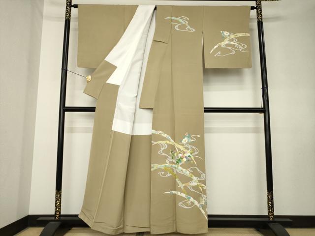 平和屋着物●訪問着 流水花文 金彩 正絹 逸品 AABK8542ck