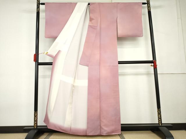 平和屋着物●染色作家 斉藤三才 小紋 霞文 暈し染め 正絹 逸品 AABK8564cs