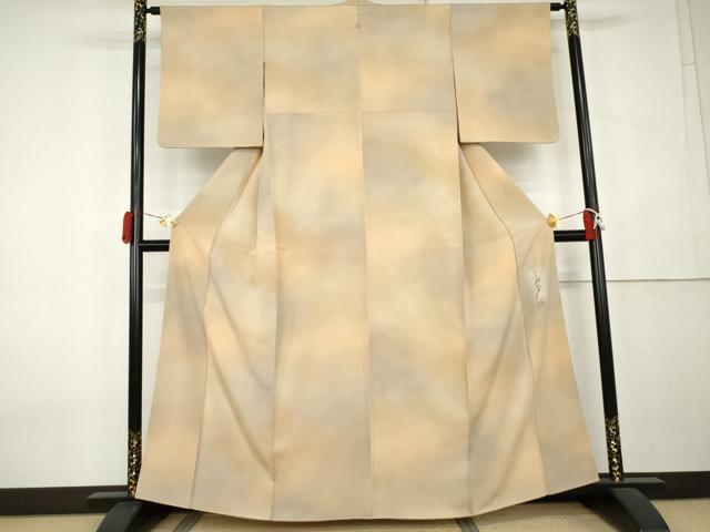 平和屋着物●染色作家 斉藤三才 小紋 霞文 暈し染め 正絹 逸品 AABK8565cs