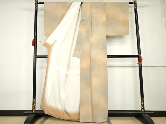 平和屋着物●染色作家 斉藤三才 小紋 霞文 暈し染め 正絹 逸品 AABK8565cs