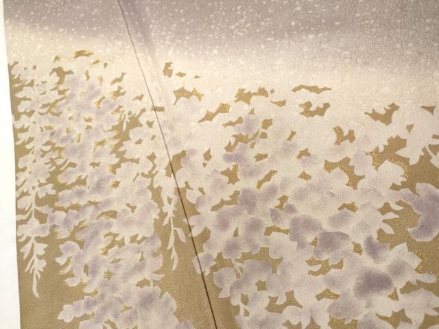 平和屋着物●訪問着 刺繍 藤花房 暈し染め 金糸 正絹 逸品 AABK8591cs