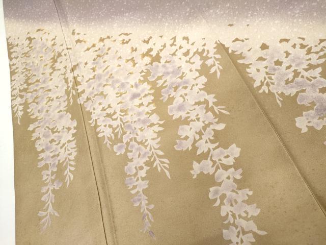 平和屋着物●訪問着 刺繍 藤花房 暈し染め 金糸 正絹 逸品 AABK8591cs