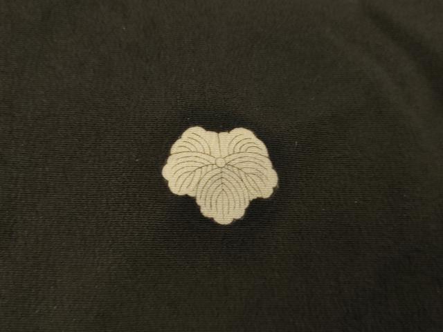 平和屋着物●アンティーク 大正ロマン 黒留袖 刺繍 飛鶴立波松文 金糸 金彩 正絹 逸品 AABK8599cs