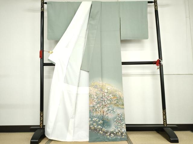 平和屋着物●京友禅作家 外池雅峰 色留袖 浜松風景文 暈し染め 正絹 逸品 AABK8617cs