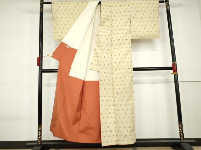 平和屋着物●上質な紬 琉球絣文様 正絹 逸品 AABK8619cs