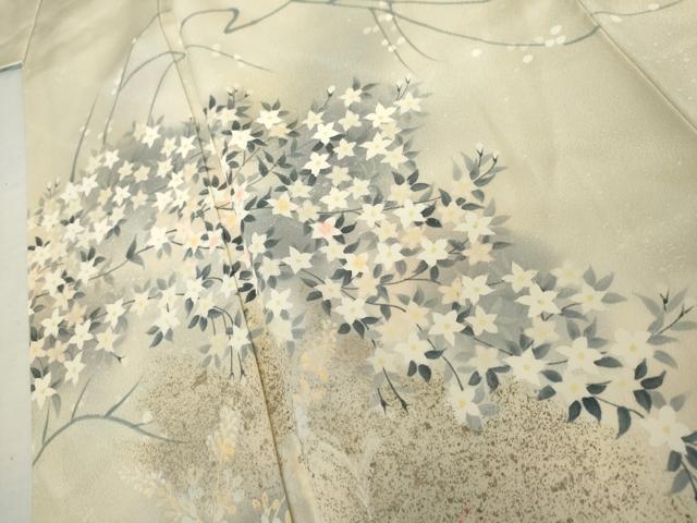 平和屋着物●訪問着 手描き 流水枝花文 暈し染め 金彩 正絹 逸品 AABK8629cs