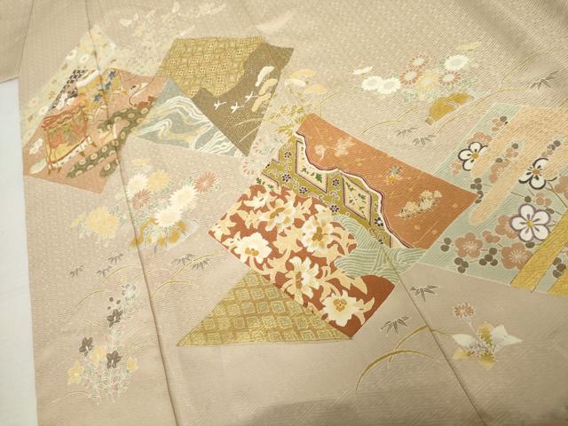 平和屋着物●千くさ染繍 中国三大刺繍 相良刺繍 色留袖 駒刺繍 貝桶吉祥花文 金彩 正絹 逸品 AABK8631cs