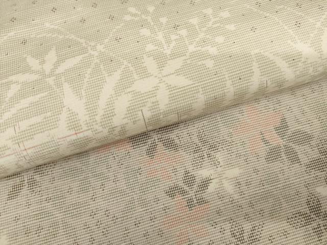 平和屋着物●訪問着 紬地 草花文 正絹 逸品 AABK8632cs