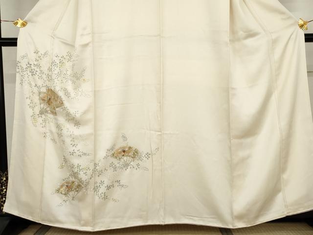 平和屋着物●訪問着 刺繍 鳳凰扇面文 正絹 逸品 AABK8636cs