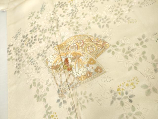 平和屋着物●訪問着 刺繍 鳳凰扇面文 正絹 逸品 AABK8636cs