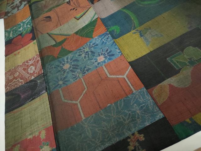 平和屋着物●小千谷紬 百柄 正絹 逸品 AABK8642cs