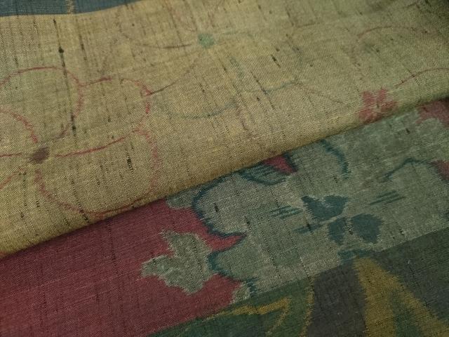 平和屋着物●小千谷紬 百柄 正絹 逸品 AABK8642cs