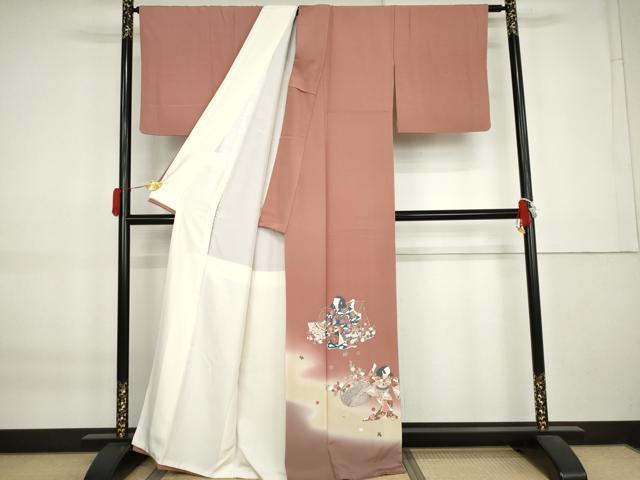 平和屋着物●友禅作家の巨匠 浅井青仁 色留袖 童子花文 暈し染め 正絹 逸品 AABK8658cs